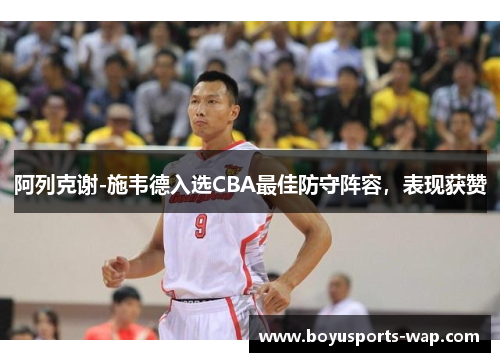 阿列克谢-施韦德入选CBA最佳防守阵容，表现获赞
